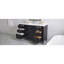 Ensemble de meuble-lavabo autoportant en MDF avec 6 tiroirs et 2 portes, ensemble de meuble-lavabo noir avec lavabo en composite, charnières à fermeture en douceur et poignées en métal argenté 48 po-93054252-93054255