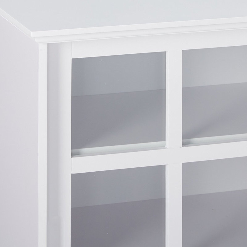 Bloodworth Wood Curio Cabinet with Glass Sliding Doors, White
