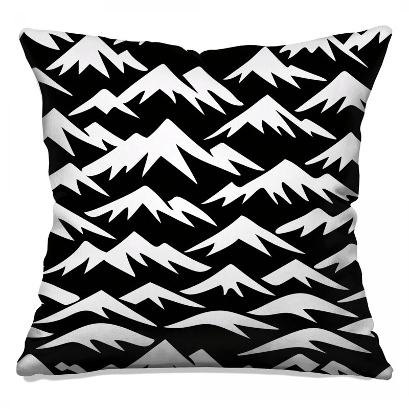 Coussins décoratifs noirs et blancs Black Mountains, 14 x 14 inches