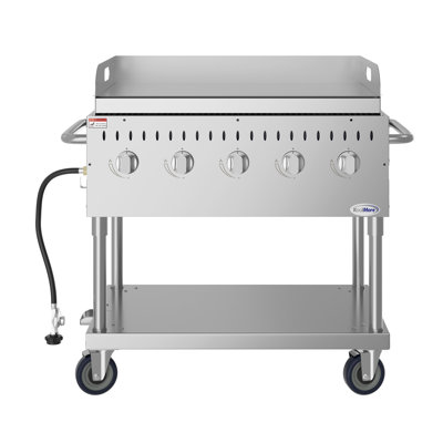 36 in. Commercial Outdoor Propane Grill with Griddle in Stainless-Steel, ETL Listed (CGKIT3-36G)
