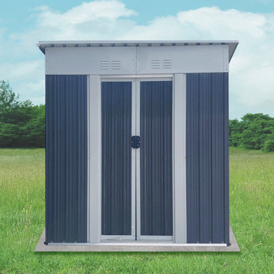 Abri de jardin à outils pour l'extérieur avec toit en aluminium et porte coulissante 5Ftx3ft