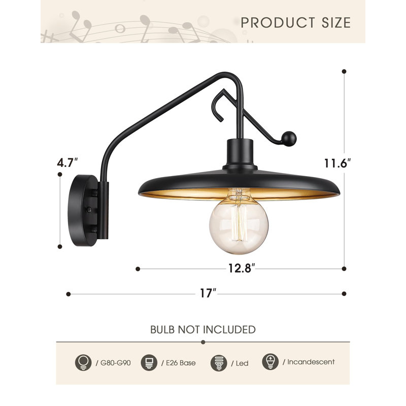 Landover Armed Sconce, Barn Light