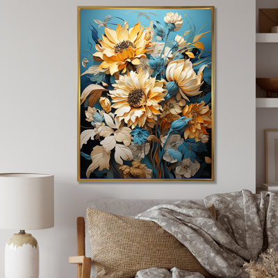 «Azure Fields Sunflowers IV» sur toile