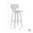 30" Swivel Black Wood Bar Stool In Gray Faux Leather With Black Metal