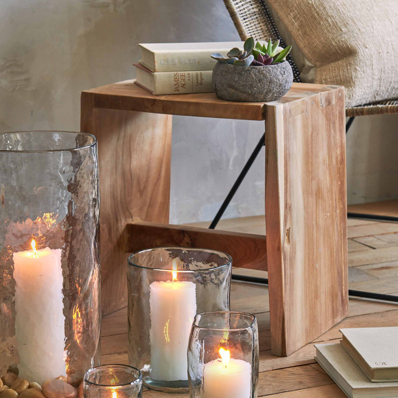 Natural Teak Root End Table with Rustic Finish