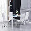 Glass Top Metal Base Dining Table-1415480826