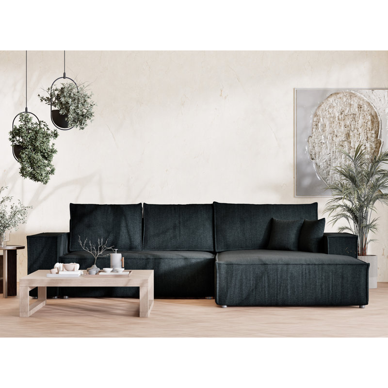 5 Seater Reclining Corner Sofa , Right Hand Facing, Navy Polyester