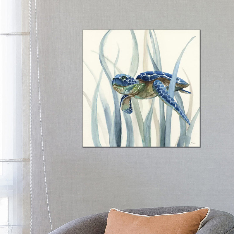 Turtle In Seagrass II by Nan - Wrapped Canvas Print, 93.98 cm H x 93.98 cm W x 1.91 cm D
