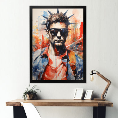Land Of Liberty America Man Portrait - Flag USA Wall Art