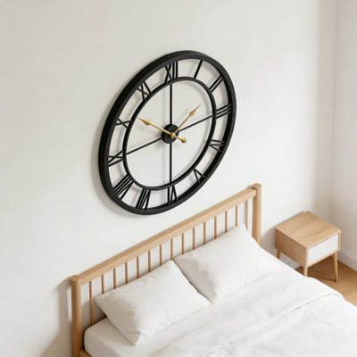 Large 36 Inch Wall Clock With Roman Numerals, Oversized Silent Non-Ticking Modern Farmhouse Decorative Clock For Living Room, Kitchen, Office