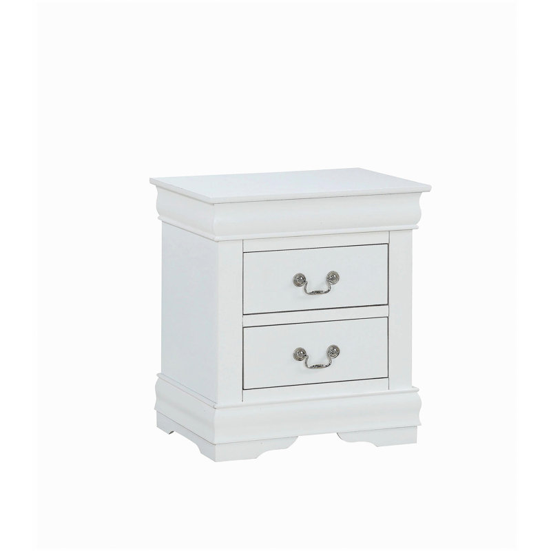1pc Table de chevet blanche Louis Philippe