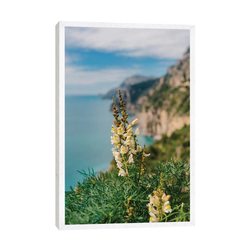 Amalfi Coast Blooms I 1 Piece Wall Art on Canvas, 101.6cm H x 66.04cm W x 3.81cm D, White Framed