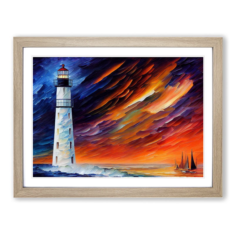 Lighthouse Vol.3 Abstract 1 Piece Single Picture Frame Wall Art, 34cm H x 46cm W, Grey