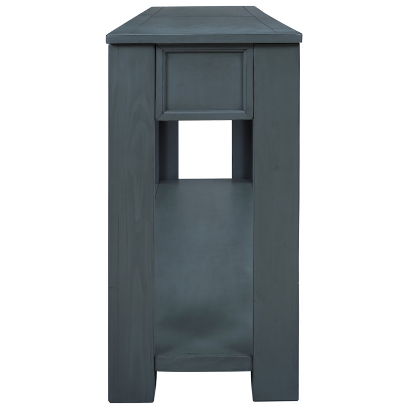63 Inch Console Table/Sofa Table With Storage Drawers And Bottom Shelf For Entryway And Hallway