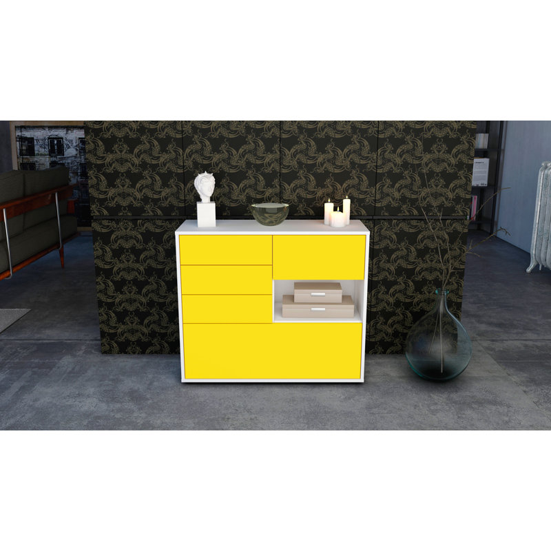 Pulaski 92cm Sideboard, White/Yellow