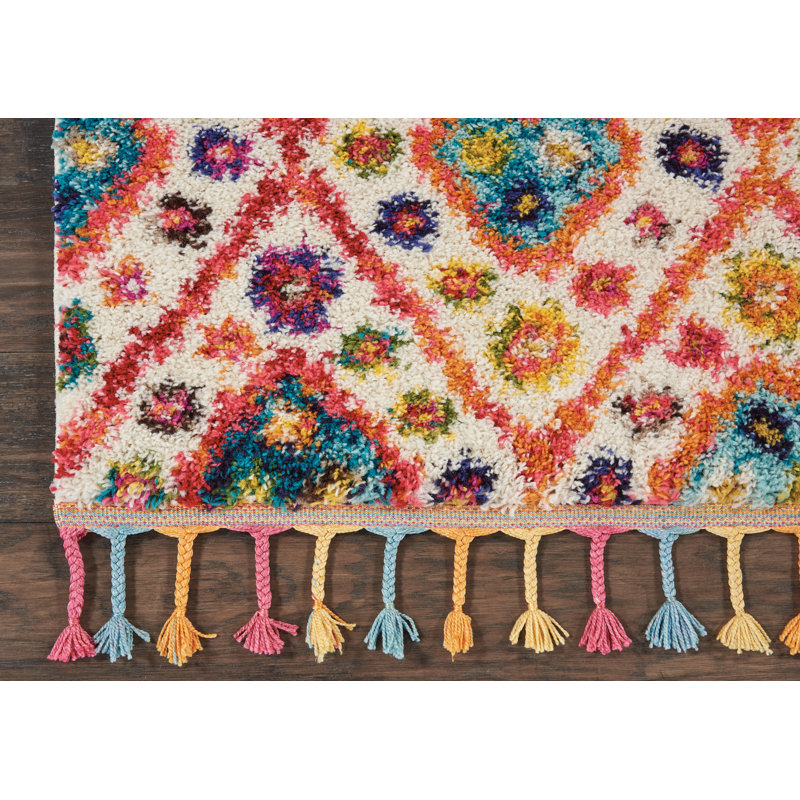Tapis ivoire Lucina Tribal Bohemian, Tapis de couloir 2 pi 2 po x 6 pi