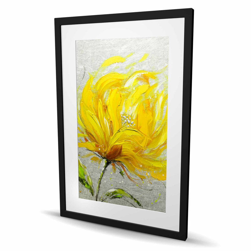 Fleur jaune moelleuse - impression matte encadrée pour la décoration intérieure