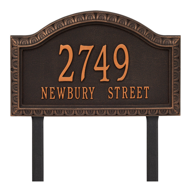 Penhurst Personalized Grande 2-Line Lawn Address Sign, Oil Rubbed Bronze, Yes