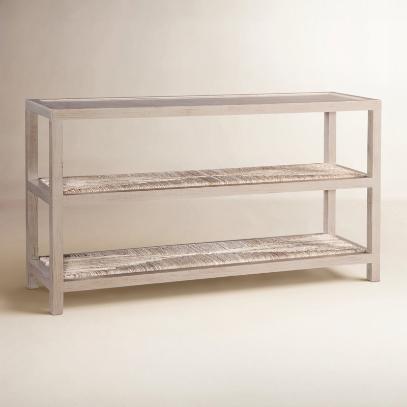 Leon Console Table, Antique Frost White
