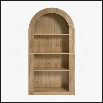 Mid Century Modern 4-Tier Arched Bookcase with Open Display, Perfect for Organized Storage and Stylish Decor in Any Room