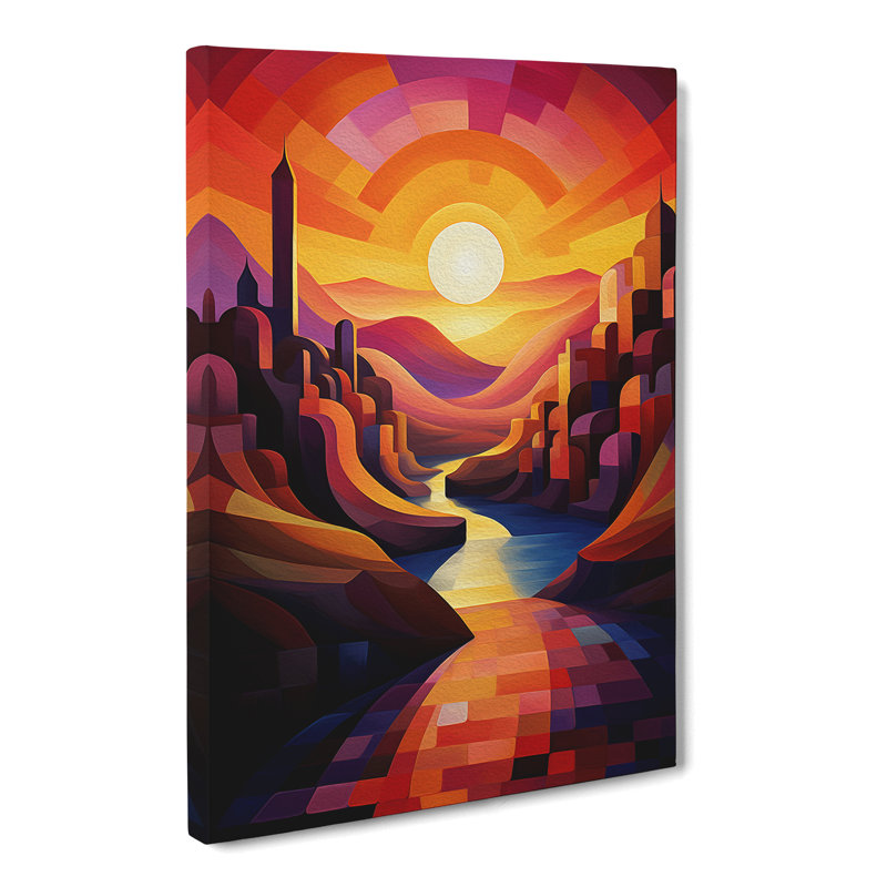 Sunset Cubism No.2 - Print, 76cm H x 50cm W x 3cm D