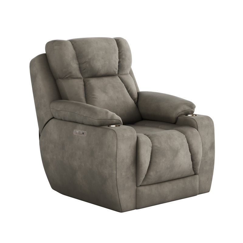Fauteuil inclinable en cuir pour homme, Cuir véritable gris