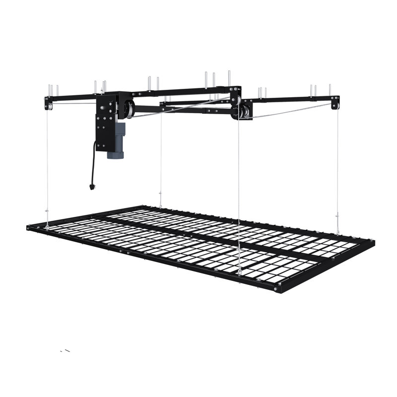 Support de rangement pour garage motorisé 4 pi 8 pi avec télécommande pour plafonds hauts
