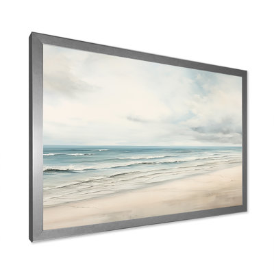 «Soft Color Beach Horizon II», reproduction d'art sur toile plage et océan