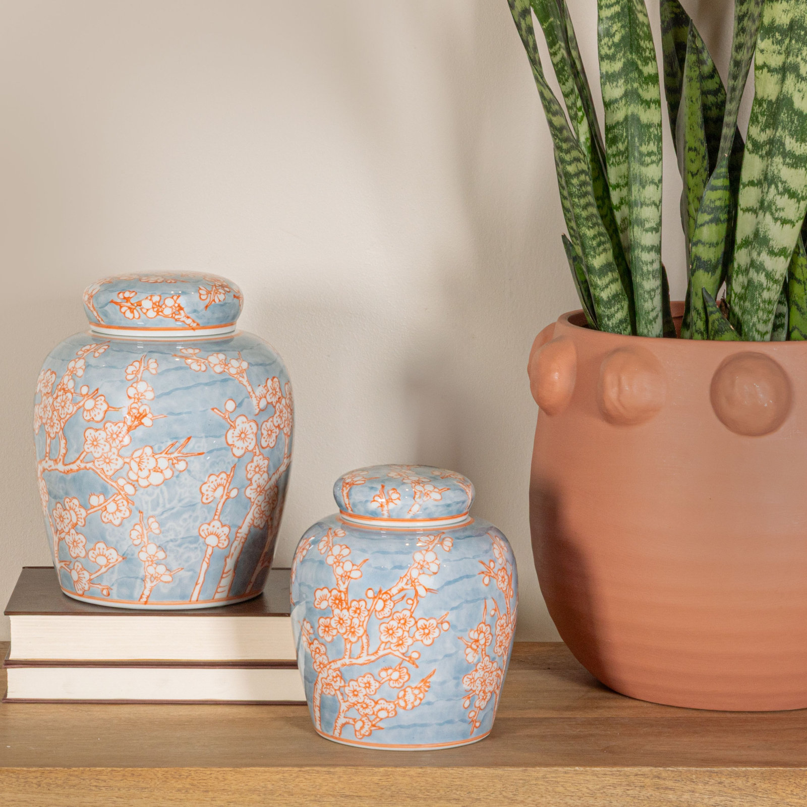 Chadwicks Ceramic Ginger Jar, 4.2" H x 12" W x 9.25" D, Green
