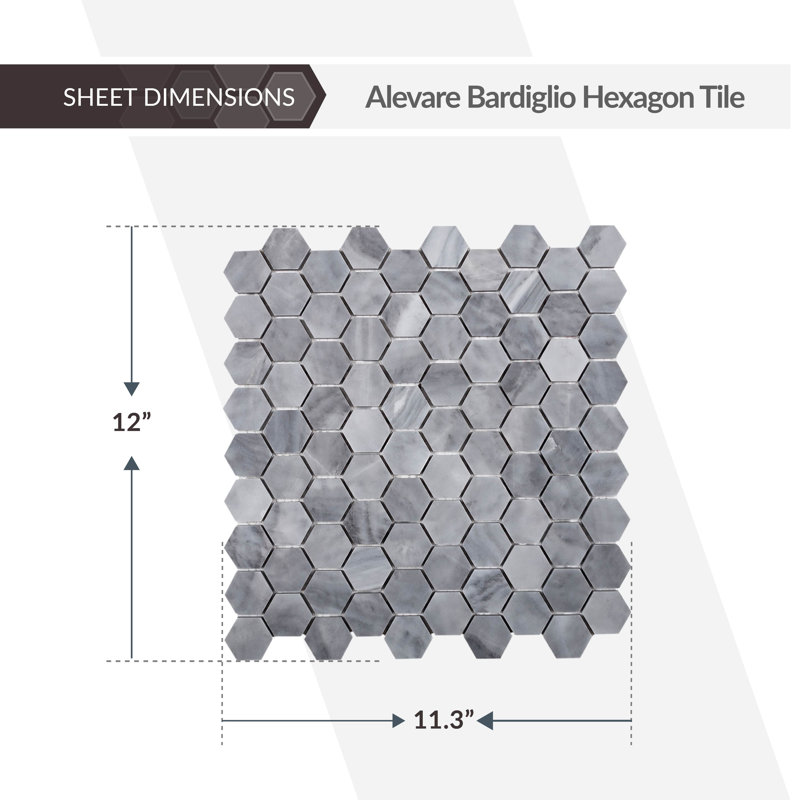 12" x 11.3" Marble Honeycomb Mosaic Wall & Floor Tile