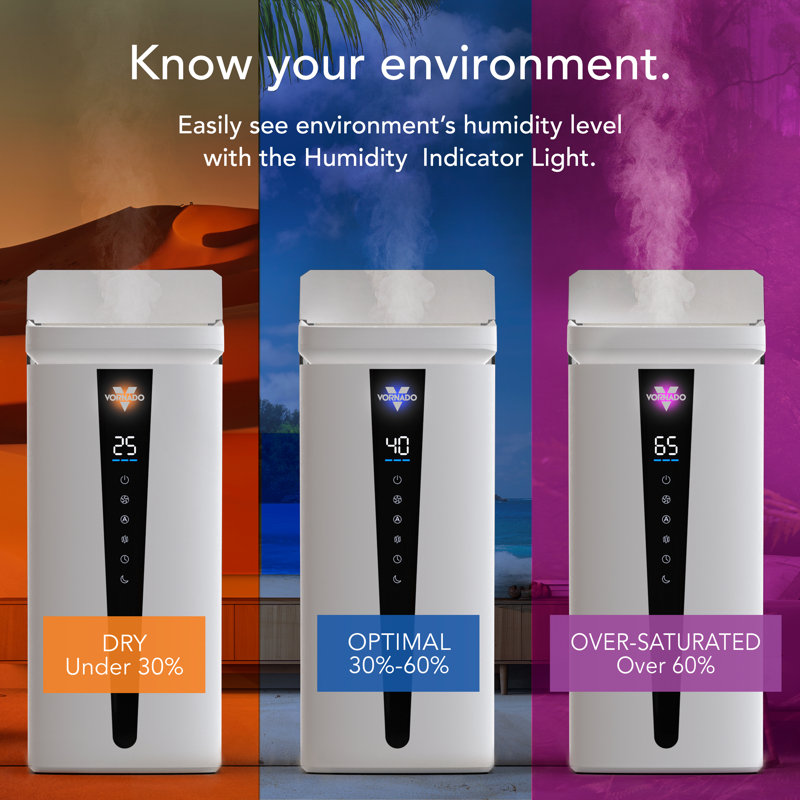Mistic 8 Ultrasonic Humidifier, 16.21" H x 6.29" W x 13.44" D 