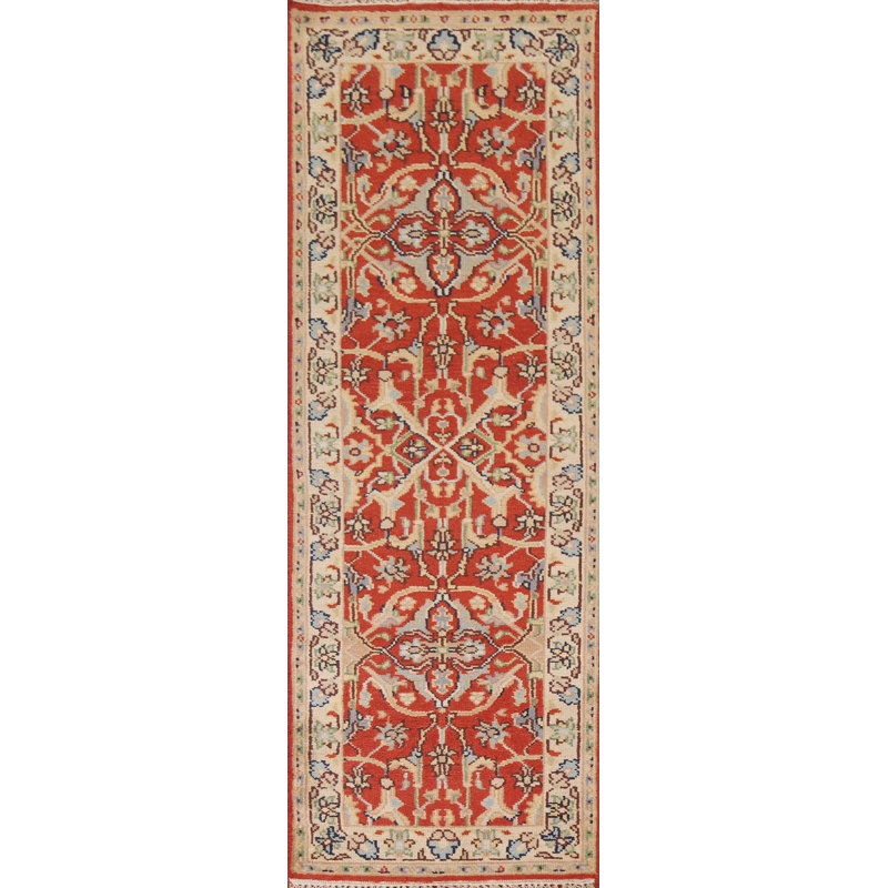 Tapis de couloir oriental rouge 3x8