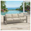 Canapé de patio 75 po 3 places toutes saisons en métal avec coussins épais beige et structure kaki-1575903560