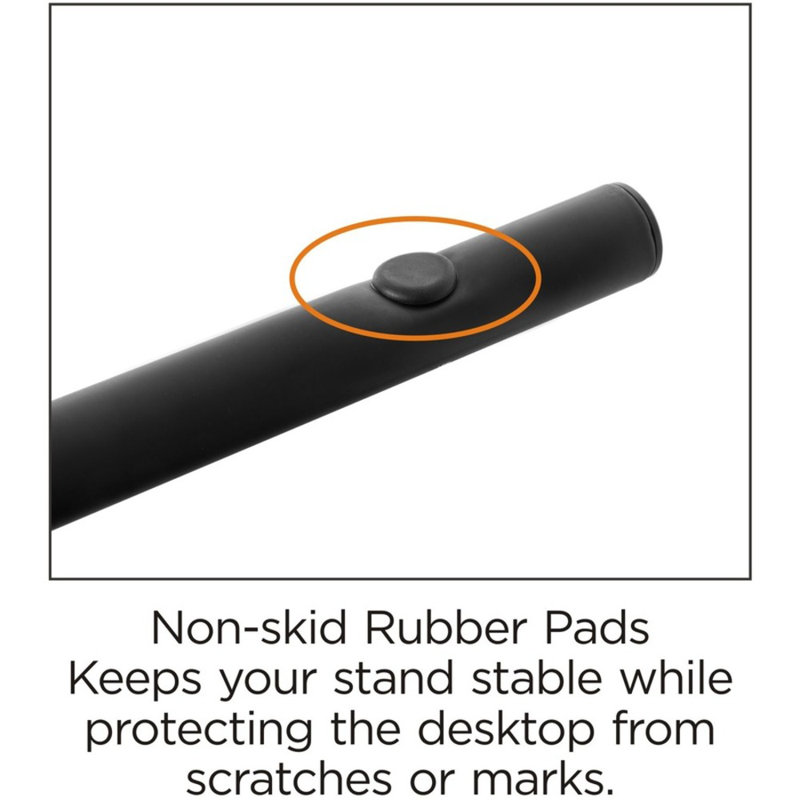 Black Steel Height-Adjustable Desktop Monitor Stand