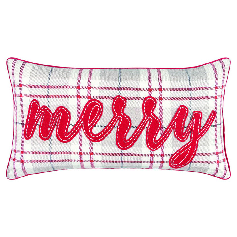 Coussin lombaire rouge et gris, Polyester