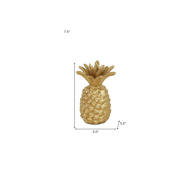 Sculpture ananas en fonte dorée 8 po