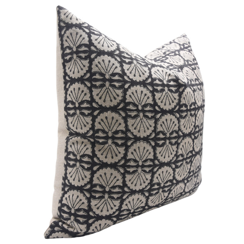 Linen Square Pillow Cover, Square, 22" x 22", Bejini Floral