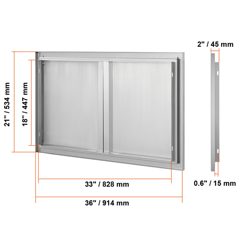 VEVOR 36x21 Inch BBQ Island Access Door Outdoor Kitchen Door Stainless Steel