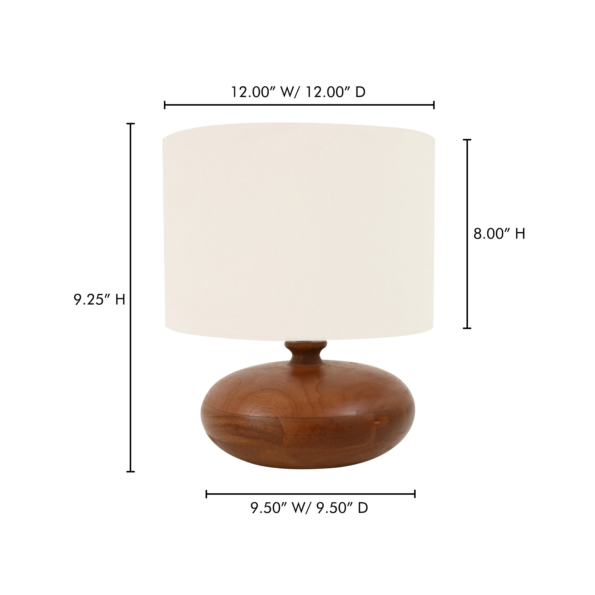 Ilma Solid Wood Table Lamp, Brown