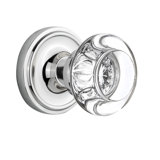 Classic Rosette with Round Clear Crystal Door Knob