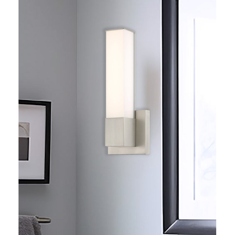 Camodeca Steel LED Armed Sconce, Brushed Nickel