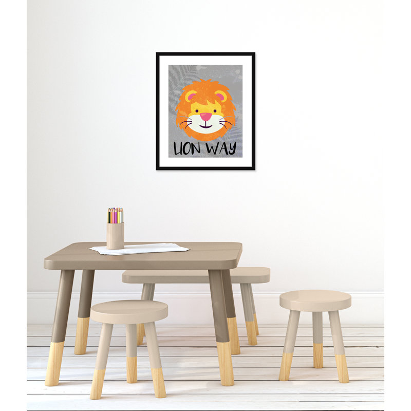 Impression sur papier Lion Way, Encadré de boîte noir, H 24,5 po x l 20,5 po x P 1,18 po