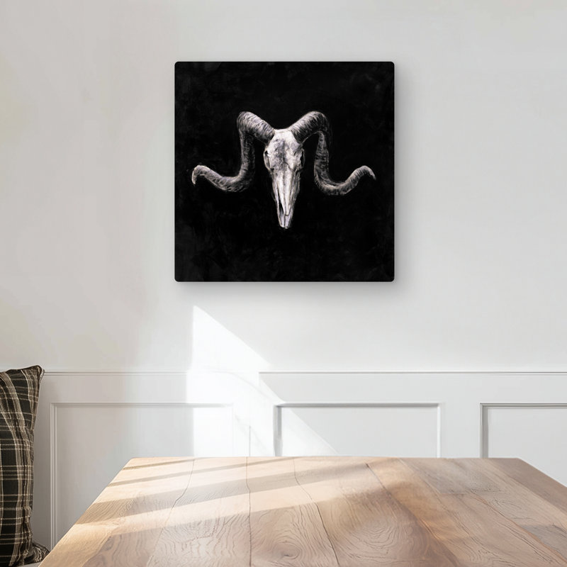 Skeleton Skulls Grunge Style | Black Metal Print Decor