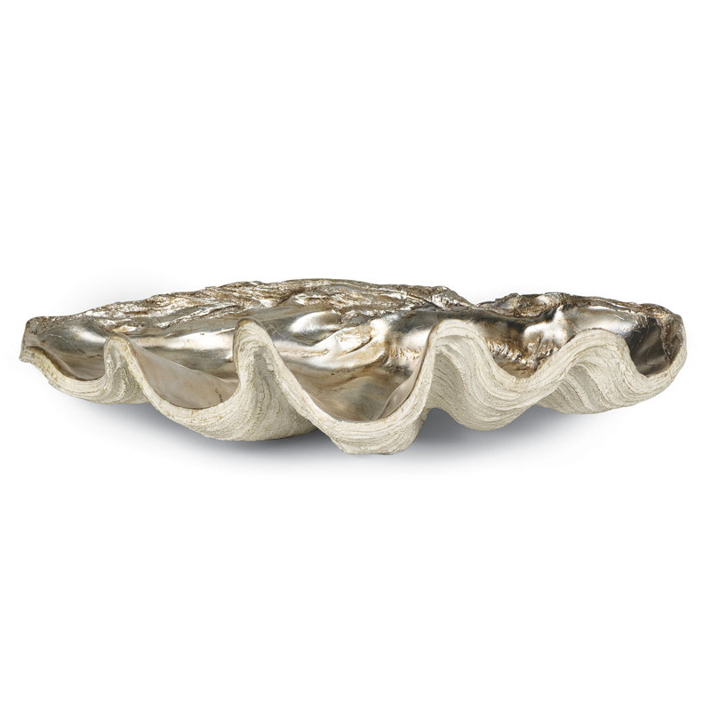 Clam Bowl Large (Ambered Silver Leaf)