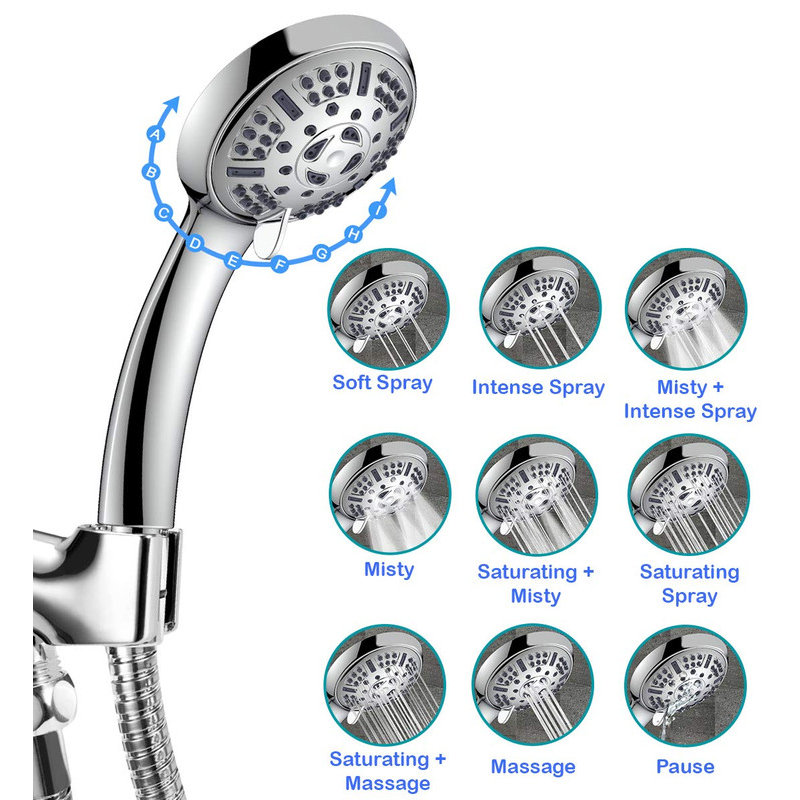 High Pressure Powerful Water Handheld Shower Set 9Function