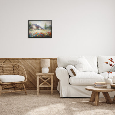 ba-669-Floater Abstract Floral Countryside par Ramona Murdock, reproduction d'art sur toile