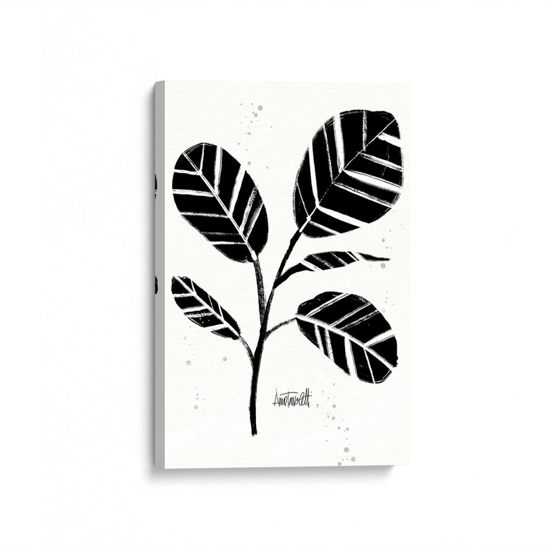 Toile tendue noire et blanche Botanicals IV, H 30 po x l 20 po