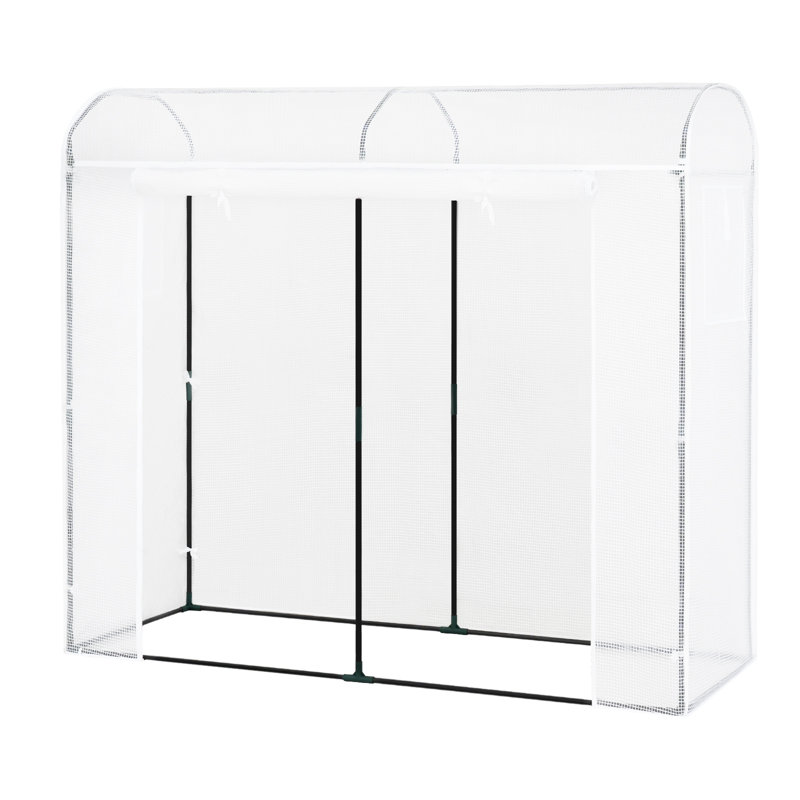 Greenhouse 172x70x200cm, Foil Greenhouse Winterproof, Foil Tunnel For Growing Tomatoes, Tomato House With Door And 2 Windows, Made Of Steel Tube Pe, White