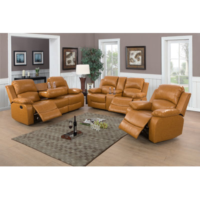 Kisara 3 - Piece Faux Leather Living Room Set