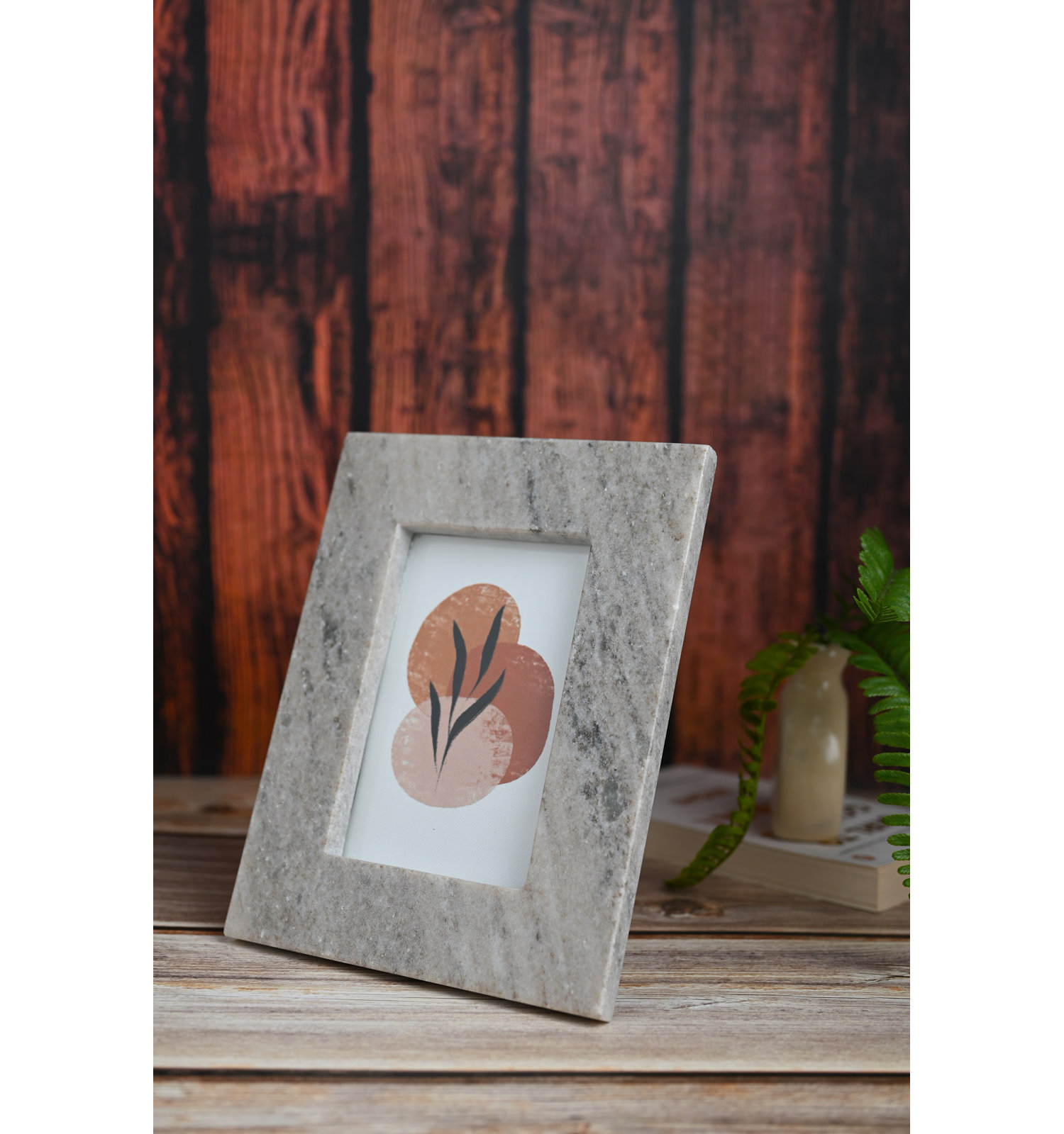 Tellis Brown Marble Matte Picture Frame, 4" x 6"